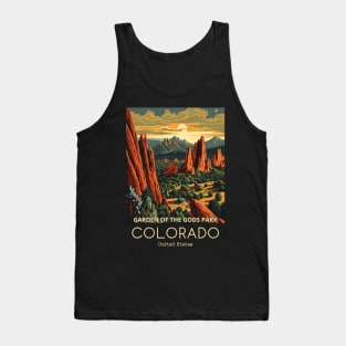 A Vintage Travel Illustration of the Garden of the Gods Park - Colorado - US Tank Top